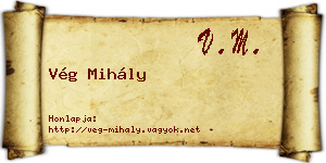 Vég Mihály névjegykártya